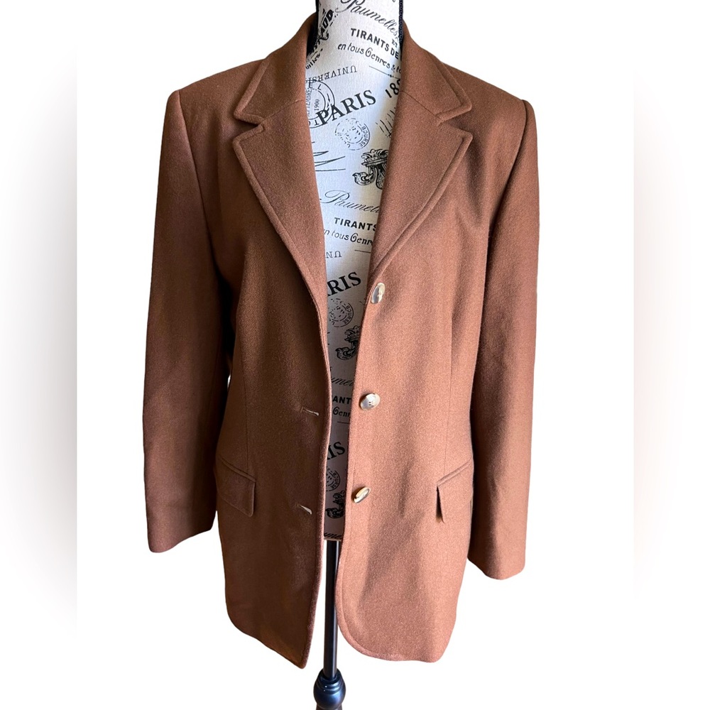 Nordstrom 100% verino wool brown blazer size 10